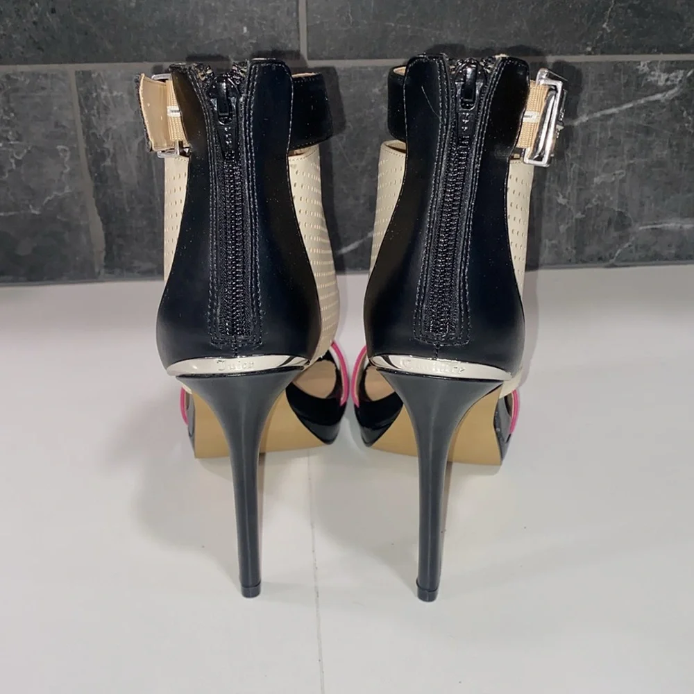 Juicy Couture Women's JCATARAHICE Platform Zip Up Ankle Platform Heels NWOB Sz 7
